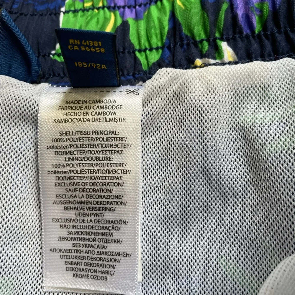 Mens Polo Ralph Lauren Hawaiian Tropical Floral Swim Trunks With Liner XL